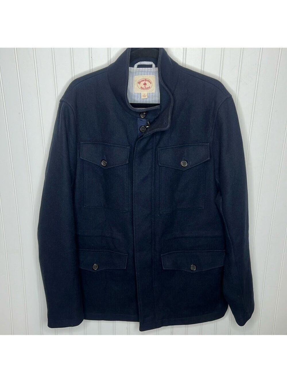 Brooks Brothers Wool Blend Zip Up Coat Size Large